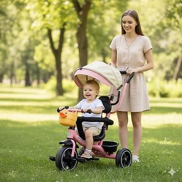 Dečiji tricikl sa ručkom za roditelje i tendom - Višenamenska 3-u-1 na lalafo.rs — 4 Dečiji tricikl sa ručkom za roditelje i tendom - Višenamenska 3-u-1 — 4