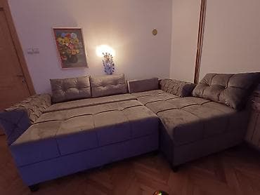 Ugaona garnitura na razvlačenje – siva, sa luksuznim plišanim/velur na lalafo.rs — 3 Ugaona garnitura na razvlačenje – siva, sa luksuznim plišanim/velur — 3