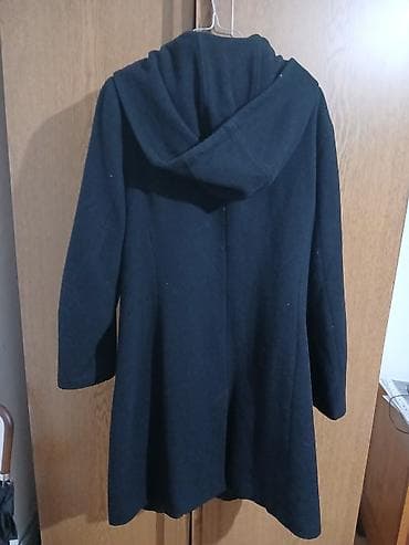 sako laneni: Crni ženski kaput sa kapuljačom - Klasičan A-kroј, dužina do iznad at lalafo.rs — 2 sako laneni: Crni ženski kaput sa kapuljačom - Klasičan A-kroј, dužina do iznad — 2