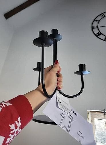 Ikea Metalni svećnjak za 4 štapićaste sveće - Elegantna, crna, mat na lalafo.rs — 3 Ikea Metalni svećnjak za 4 štapićaste sveće - Elegantna, crna, mat — 3