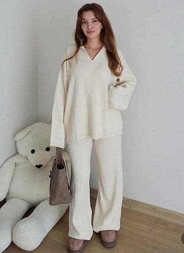 💫Ženski pleteni komplet – džemper i široke pantalone ✅Cena 4300 din na lalafo.rs — 1 💫Ženski pleteni komplet – džemper i široke pantalone ✅Cena 4300 din — 1