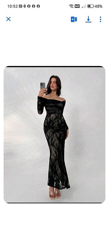 Crna dugačka čipkana haljina – Aloruh stil - Model: dug silueta na lalafo.rs Crna dugačka čipkana haljina – Aloruh stil - Model: dug silueta