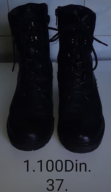 Ankle boots: Ženske crne gležnjače, veličina 37. - Model sa pertlama i bočnim at lalafo.rs — 3 Ankle boots: Ženske crne gležnjače, veličina 37. - Model sa pertlama i bočnim — 3