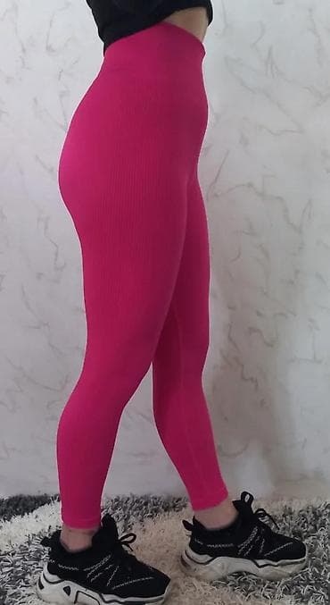 Leggings, Bike shorts: Ženske sportske helanke – hot pink - Visok struk sa širokim at lalafo.rs — 4 Leggings, Bike shorts: Ženske sportske helanke – hot pink - Visok struk sa širokim — 4