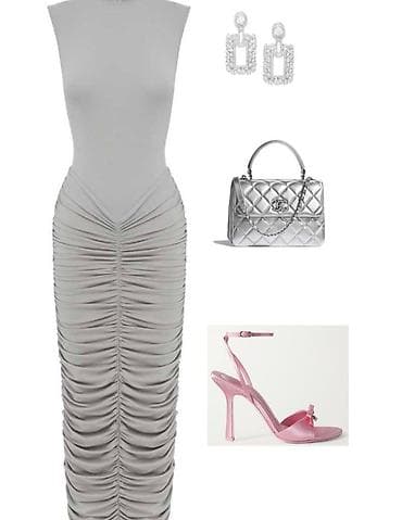 L, color - Grey, Cocktail, With the straps at lalafo.rs L, color - Grey, Cocktail, With the straps