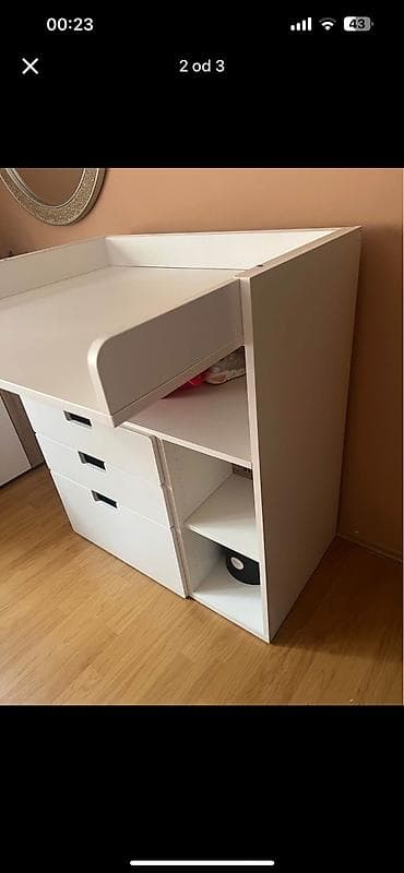 Table bases: Bela komoda/pult za presvlačenje bebe sa mnogo prostora za odlaganje at lalafo.rs — 2 Table bases: Bela komoda/pult za presvlačenje bebe sa mnogo prostora za odlaganje — 2