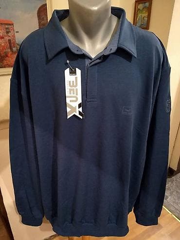 Novi muski duks sa kragnom u velikom broju Benx 5XL Plavi na lalafo.rs — 1 Novi muski duks sa kragnom u velikom broju Benx 5XL Plavi — 1