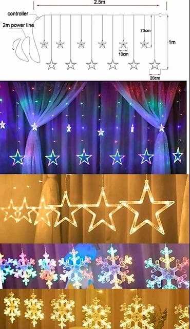 Led zavese sa raznim visecim oblicima, duzina 3m, cena 3300 na lalafo.rs — 7 Led zavese sa raznim visecim oblicima, duzina 3m, cena 3300 — 7