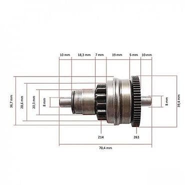 Bendix startera sa dimenzijama prikazanim na slici. Ovaj starter na lalafo.rs — 1 Bendix startera sa dimenzijama prikazanim na slici. Ovaj starter — 1