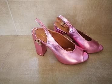 Ženske sandale na petu – metalik ružičaste - Model: peep-toe na lalafo.rs — 2 Ženske sandale na petu – metalik ružičaste - Model: peep-toe — 2