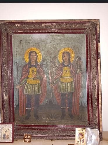 Paintings & Picture frames: Velika pravoslavna ikona sa prikazom dva arhangela u punoj figuri at lalafo.rs — 1 Paintings & Picture frames: Velika pravoslavna ikona sa prikazom dva arhangela u punoj figuri — 1