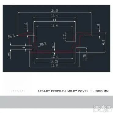 Elektro materijal: MEGGA, 2M LEDART-U WH ALUMINIJUMSKI PROFIL 13672-15 PC MILKY, 013672 na lalafo.rs Elektro materijal: MEGGA, 2M LEDART-U WH ALUMINIJUMSKI PROFIL 13672-15 PC MILKY, 013672