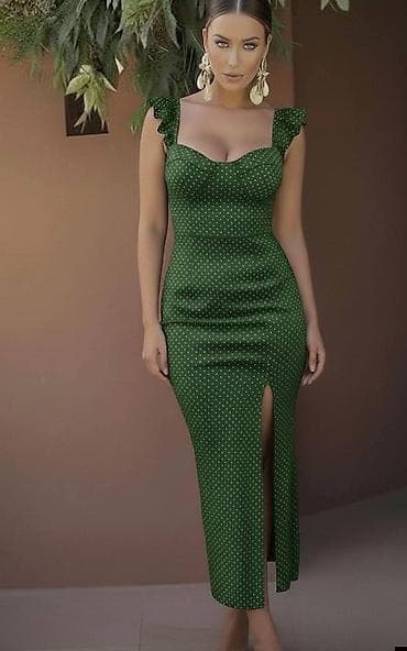 Ženska midi haljina sa sitnim tufnama - Model: uska, kroj koji prati na lalafo.rs — 3 Ženska midi haljina sa sitnim tufnama - Model: uska, kroj koji prati — 3