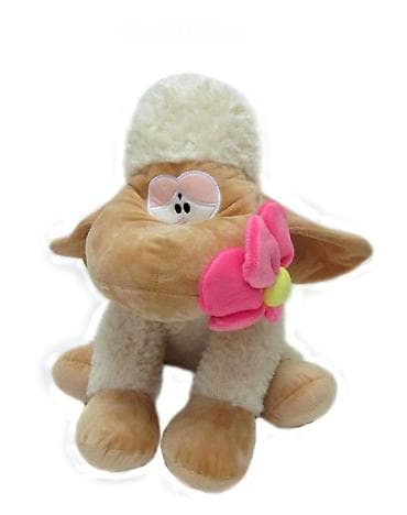 Plišana igračka – ovčica sa mašnom - Slatka plišana ovčica u bež i na lalafo.rs Plišana igračka – ovčica sa mašnom - Slatka plišana ovčica u bež i