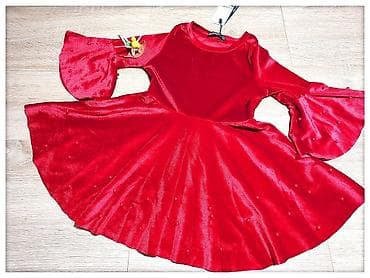 Dečija svečana haljina – crvena baršunasta, vel.od 3/4 do 11/12 - na lalafo.rs — 1 Dečija svečana haljina – crvena baršunasta, vel.od 3/4 do 11/12 - — 1