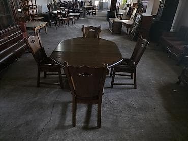 Sets of table and chairs: Trpezarijski set – masivni hrastov sto sa 4 stolice - Materijal: pun at lalafo.rs — 7 Sets of table and chairs: Trpezarijski set – masivni hrastov sto sa 4 stolice - Materijal: pun — 7