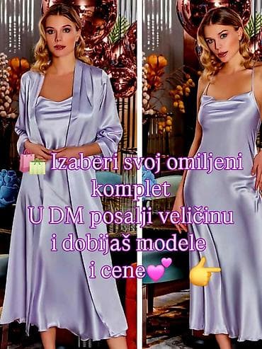 Saten komplet – slip haljina + kimono ogrtač - Materijal: glatki na lalafo.rs — 1 Saten komplet – slip haljina + kimono ogrtač - Materijal: glatki — 1