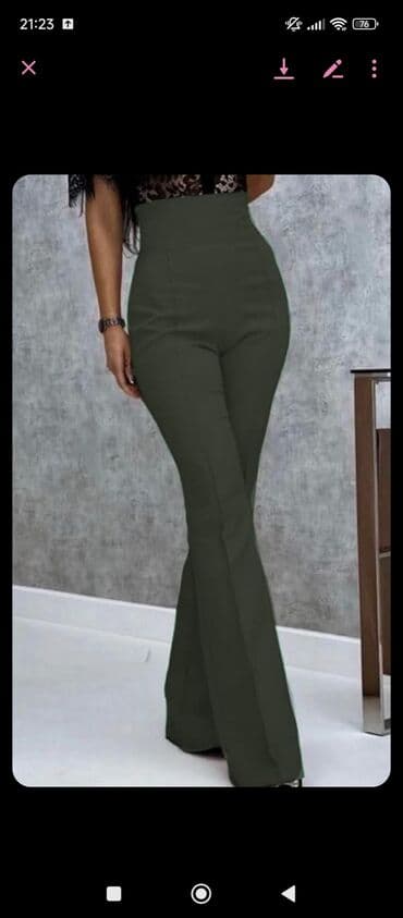 Pantalone: L, Visok struk, Zvoncare na lalafo.rs Pantalone: L, Visok struk, Zvoncare