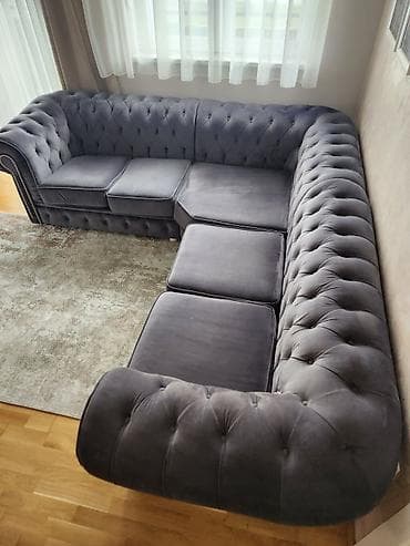 Na prodaju luksuzna ugaona garnitura Chesterfield dizajna, rađena po na lalafo.rs Na prodaju luksuzna ugaona garnitura Chesterfield dizajna, rađena po