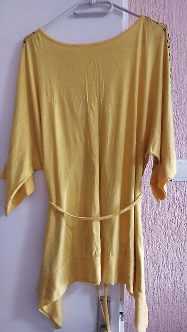 pantalone gina benotti: Ženska tunika/bluza u žutoj boji sa sitnim cvetnim printom sprijeda na lalafo.rs — 3 pantalone gina benotti: Ženska tunika/bluza u žutoj boji sa sitnim cvetnim printom sprijeda — 3