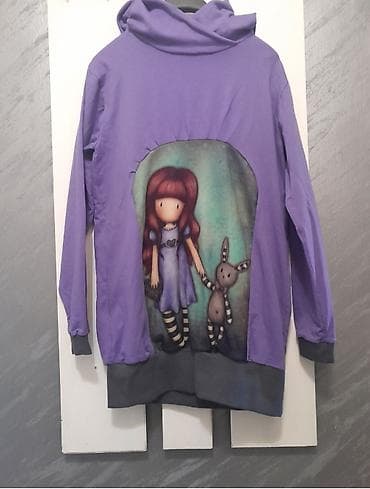 Personal Items: Ljubičasta dukserica sa kapuljačom, dužeg kroja. - Prednji deo at lalafo.rs — 3 Personal Items: Ljubičasta dukserica sa kapuljačom, dužeg kroja. - Prednji deo — 3