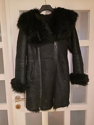 Ženska zimska jakna/kaput od crne kože sa krznom - Model: duži kaput na lalafo.rs — 3 Ženska zimska jakna/kaput od crne kože sa krznom - Model: duži kaput — 3