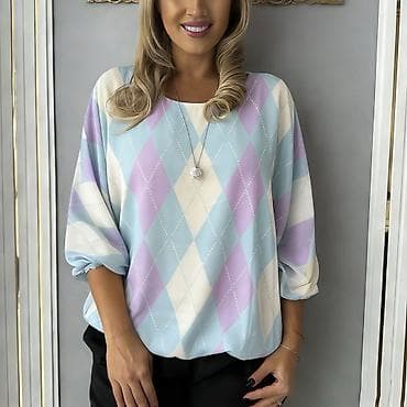 pantalone gina benotti: Ženska bluzа sa (romb) dezenom, dostupna u više koloritskih na lalafo.rs — 2 pantalone gina benotti: Ženska bluzа sa (romb) dezenom, dostupna u više koloritskih — 2