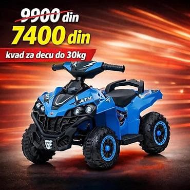 Dečiji električni ATV kvad (do 30 kg) - Robustan četvorotočkaš za na lalafo.rs Dečiji električni ATV kvad (do 30 kg) - Robustan četvorotočkaš za