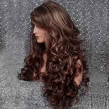 Duga talasasta perika – braon sa pramenovima, 66 cm (26 inča) - Stil at lalafo.rs — 2 Duga talasasta perika – braon sa pramenovima, 66 cm (26 inča) - Stil — 2