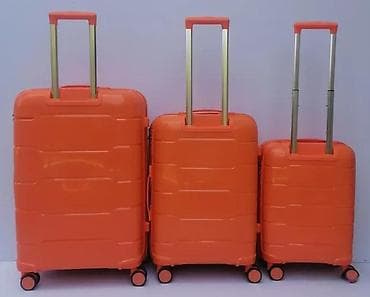 Travel suitcases and bags: Set od 3 kofera – narandžasti, tvrda školjka - Materijal: tvrda ABS at lalafo.rs — 3 Travel suitcases and bags: Set od 3 kofera – narandžasti, tvrda školjka - Materijal: tvrda ABS — 3