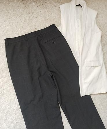 pantalone butiku ali: Tamno sive pantalone na crtu na blage diskretne linije ili kockice na lalafo.rs — 4 pantalone butiku ali: Tamno sive pantalone na crtu na blage diskretne linije ili kockice — 4