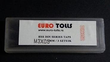 Tool Accessories & Attachments: Euro Tolls HSS set nareznica – M3 x 0.5, DIN 352 - Tip: ručne at lalafo.rs — 1 Tool Accessories & Attachments: Euro Tolls HSS set nareznica – M3 x 0.5, DIN 352 - Tip: ručne — 1