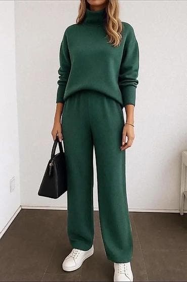 pantalone gina benotti: Dvodijelni ženski komplet od pletenog materijala – rolka i široke na lalafo.rs — 1 pantalone gina benotti: Dvodijelni ženski komplet od pletenog materijala – rolka i široke — 1