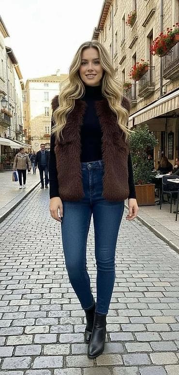 Ženski prsluk od veštačkog krzna – bez rukava, ravnog kroja, mekane i na lalafo.rs — 3 Ženski prsluk od veštačkog krzna – bez rukava, ravnog kroja, mekane i — 3