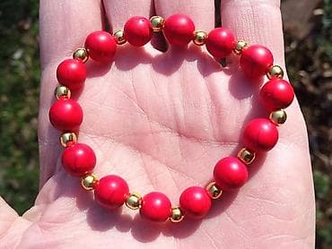 Narukvica Crveni Haulit 3 Narukvica od Crvenog Haulita, poludragi na lalafo.rs — 2 Narukvica Crveni Haulit 3 Narukvica od Crvenog Haulita, poludragi — 2