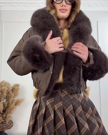 dve suknje po: Kratka ženska jakna sa krznom – čokoladno braon - Model: puf jakna na lalafo.rs — 2 dve suknje po: Kratka ženska jakna sa krznom – čokoladno braon - Model: puf jakna — 2