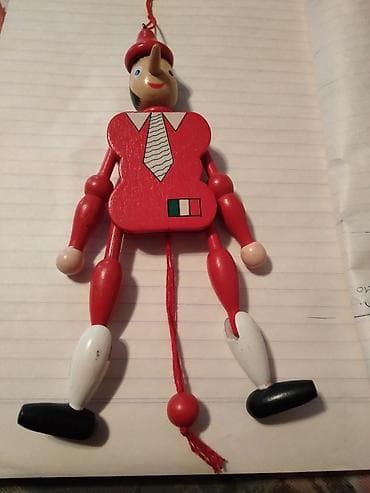 Figurice za decu: Pinokio drvena jumping jack figura 19 cm. Italy,ocuvana na lalafo.rs — 1 Figurice za decu: Pinokio drvena jumping jack figura 19 cm. Italy,ocuvana — 1