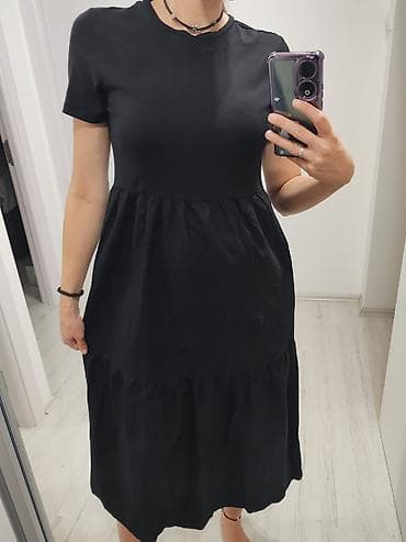 Predivna crna midi haljina Gornji deo sa elastinom, donji (suknja) bez na lalafo.rs — 3 Predivna crna midi haljina Gornji deo sa elastinom, donji (suknja) bez — 3