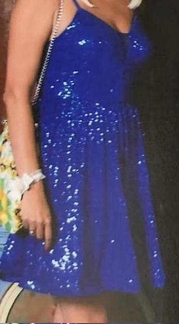 zenske broj: Elegantna ženska mini haljina u jarko plavoj boji, ukrašena at lalafo.rs — 4 zenske broj: Elegantna ženska mini haljina u jarko plavoj boji, ukrašena — 4