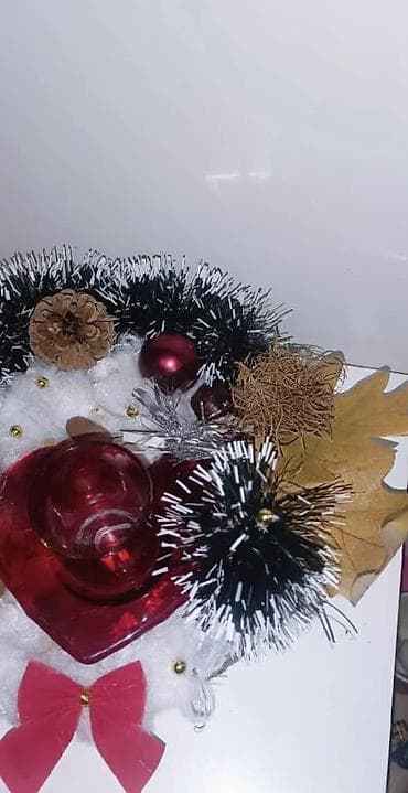 Novogodišnja/dekorativna aranžmanska tacna sa svećnjakom - Ručno na lalafo.rs — 7 Novogodišnja/dekorativna aranžmanska tacna sa svećnjakom - Ručno — 7