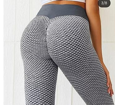 pantalone butiku ali: Ženske helanke sa teksturom u sivoj boji, idealne za vežbanje ili na lalafo.rs — 2 pantalone butiku ali: Ženske helanke sa teksturom u sivoj boji, idealne za vežbanje ili — 2