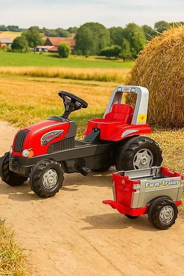 Toy Vehicles & Accessories: Dečiji traktor na pedale sa prikolicom - Realističan traktor za decu at lalafo.rs — 1 Toy Vehicles & Accessories: Dečiji traktor na pedale sa prikolicom - Realističan traktor za decu — 1