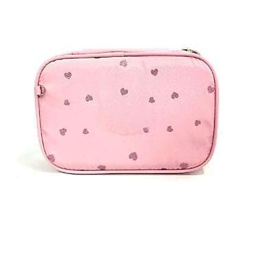 Ružičasta neseser/kosmetička torbica sa sitnim srcima - Materijal na lalafo.rs Ružičasta neseser/kosmetička torbica sa sitnim srcima - Materijal