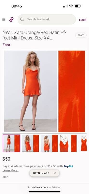 Nova Zara narandžasto crvena satenska mini haljina, veličine XS na lalafo.rs Nova Zara narandžasto crvena satenska mini haljina, veličine XS