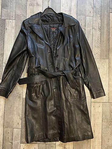 eko koza sa: Dugi kožni mantil – Gordon Gear - Materijal: prirodna crna koža na lalafo.rs — 1 eko koza sa: Dugi kožni mantil – Gordon Gear - Materijal: prirodna crna koža — 1