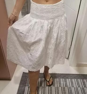 Bela pamučna suknja sa vezom (broderie anglaise) - Kroj: A-linija na lalafo.rs — 1 Bela pamučna suknja sa vezom (broderie anglaise) - Kroj: A-linija — 1