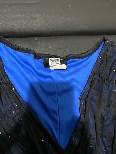 Haljina “Studio 1940” – elegantna, tamnoplava/safirno plava podstava at lalafo.rs — 3 Haljina “Studio 1940” – elegantna, tamnoplava/safirno plava podstava — 3