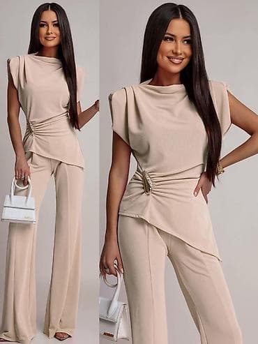 Ženski komplet pantalone + asimetrična bluza - Elegantni dvodelni na lalafo.rs Ženski komplet pantalone + asimetrična bluza - Elegantni dvodelni