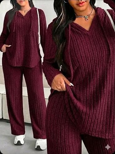 Ženski komplet – rebrasti duks s kapuljačom i ravne pantalone Veličine na lalafo.rs — 5 Ženski komplet – rebrasti duks s kapuljačom i ravne pantalone Veličine — 5