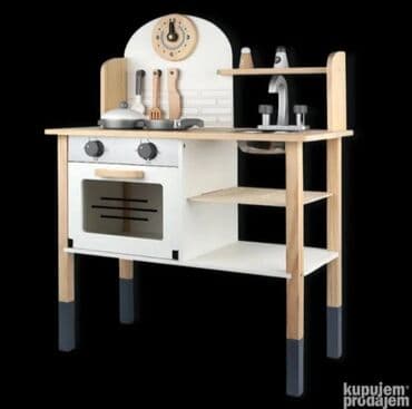 Dečije kuhinje: M. 09. Drvena kuhinjica za decu Dimenzije: 80x30x60cm Cena: 12400din na lalafo.rs — 1 Dečije kuhinje: M. 09. Drvena kuhinjica za decu Dimenzije: 80x30x60cm Cena: 12400din — 1